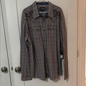 Moonshine Spirit by Brad Paisley Men's Plaid snap Button Shirt size XXL  NWT